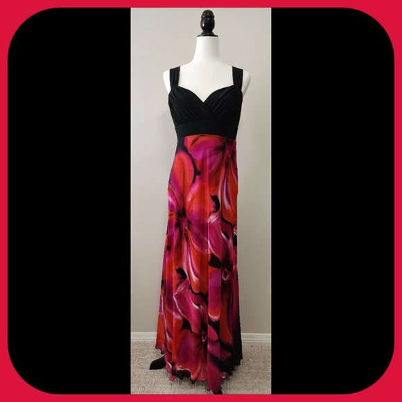 LAURA PETITES || Watercolour Floral Maxi Dress (SIZE 10P) - Picture 1 of 10